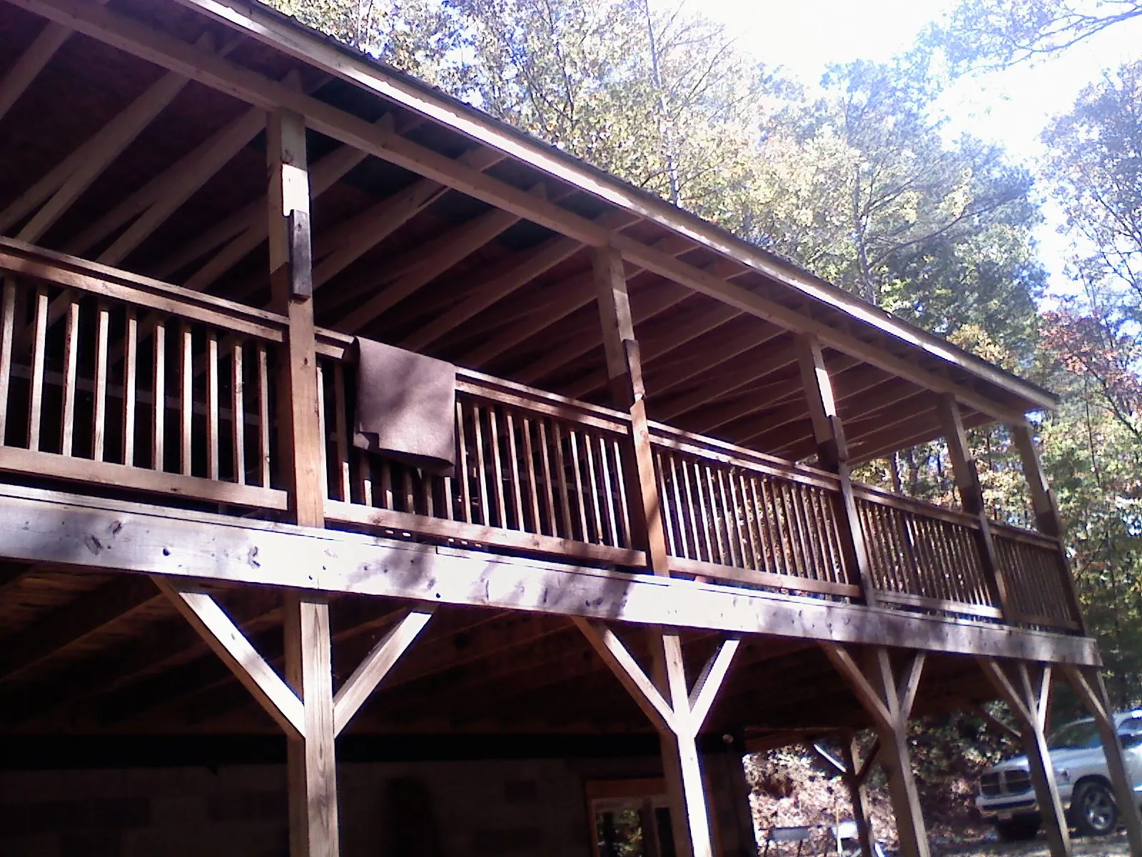 Timber framing under a new elevated porch and deck — Roof Leak Repair in Halbur by Roofing Brothers